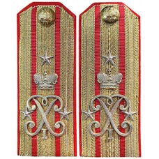 Погоны Штаб-офицеров Первых и Вторых полков Пехотных дивизий РИА, с вензелем шефа полка, обр. 1881 г. 